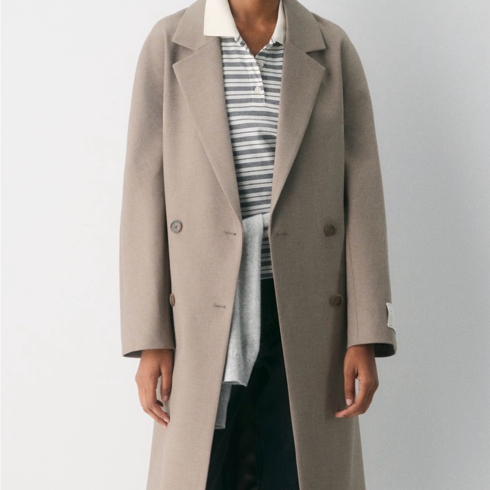 Aritzia - The Slouch Coat (Re)essential in Heather Nomad Taupe (2XS)